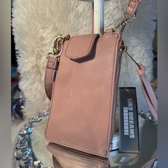 Like Dreams Vegan Crossbody Phone Purse. Mauve pink. NWT - Picture 1 of 8